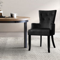 Dining Chair Velvet Black French Cayes dining Kings Warehouse 