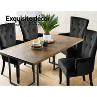 Dining Chair Velvet Black French Cayes dining Kings Warehouse 