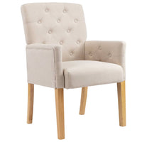 Dining Chair with Armrests Beige Fabric Kings Warehouse 
