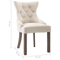 Dining Chairs 2 pcs Beige Fabric Kings Warehouse 