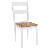 Dining Chairs 2 pcs White Solid Rubber Wood Kings Warehouse 