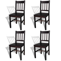 Dining Chairs 4 pcs Dark Brown Pinewood Kings Warehouse 