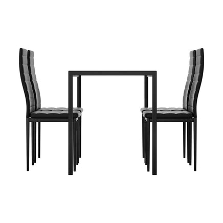 Dining Chairs and Table Dining Set 4 Chair Set Of 5 Wooden Top Black dining Kings Warehouse 