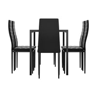 Dining Chairs and Table Dining Set 6 Chair Set Of 7 Wooden Top Black dining Kings Warehouse 