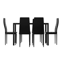 Dining Chairs and Table Dining Set 6 Chair Set Of 7 Wooden Top Black dining Kings Warehouse 