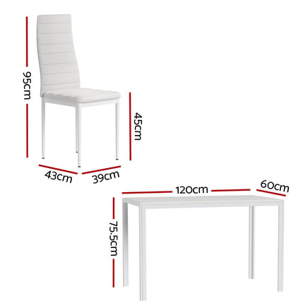 Dining Chairs and Table Dining Set 6 Chair Set Of 7 Wooden Top White dining Kings Warehouse 