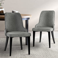 Dining Chairs Fabric Grey Set of 2 Domus dining Kings Warehouse 