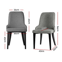 Dining Chairs Fabric Grey Set of 2 Domus dining Kings Warehouse 