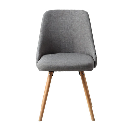 Dining Chairs Fabric Grey Set of 2 Kalmar dining Kings Warehouse 