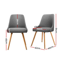 Dining Chairs Fabric Grey Set of 2 Kalmar dining Kings Warehouse 