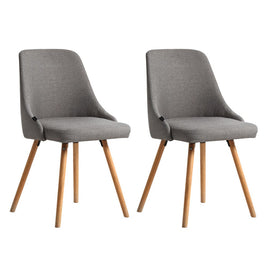 Dining Chairs Fabric Grey Set of 2 Kalmar dining Kings Warehouse 