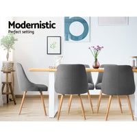 Dining Chairs Fabric Grey Set of 2 Kalmar dining Kings Warehouse 