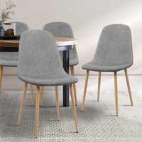 Dining Chairs Grey Fabric Set of 4 Nova dining Kings Warehouse 