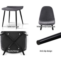 Dining Chairs Grey Velvet Set of 4 Nova dining Kings Warehouse 