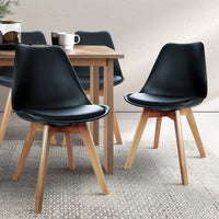 Dining Chairs Set of 4 Black Leather DSW dining Kings Warehouse 