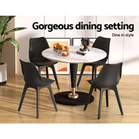 Dining Chairs Set of 4 Black Leather Luna EOFY Kings Warehouse 