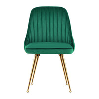 Dining Chairs Velvet Green Set of 2 Nappa dining Kings Warehouse 