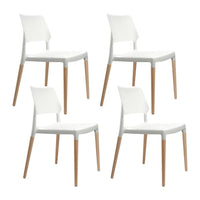 Dining Chairs White Stackable Set of 4 dining Kings Warehouse 