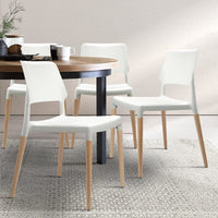 Dining Chairs White Stackable Set of 4 dining Kings Warehouse 