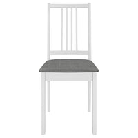 Dining Chairs with Cushions 2 pcs White Solid Wood Kings Warehouse 
