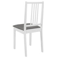 Dining Chairs with Cushions 2 pcs White Solid Wood Kings Warehouse 