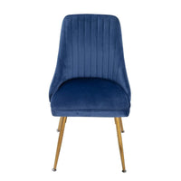 Dining Delight: Rectangular Table and Navy Velvet Chairs Dining Set Furniture Kings Warehouse 