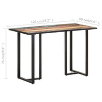 Dining Table 120 cm Solid Reclaimed Wood Kings Warehouse 