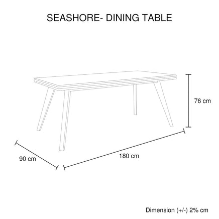 Dining Table 180cm Medium Size Solid Acacia Wooden Frame in Silver Brush Colour Furniture Kings Warehouse 