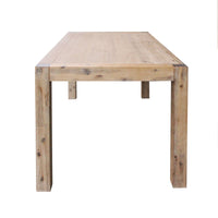 Dining Table 180cm Medium Size with Solid Acacia Wooden Base in Oak Colour Furniture Kings Warehouse 