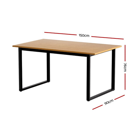 Dining Table 6 Seater Kitchen Cafe Rectangular Wooden Table 150CM Furniture Kings Warehouse 