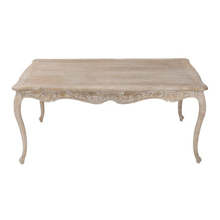 Dining Table Oak Wood Plywood Veneer White Washed Finish in Medium Size Furniture Kings Warehouse 