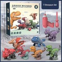 Disassemble Blocks Jurassic Dinosaurs Building Blocks Toys Battery Drill Tyrannosaurus Rex Wyvern Velociraptor Stegosaurus 3 Baby & Kids Kings Warehouse 