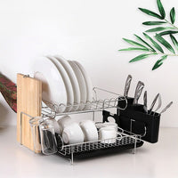 Dish Drying Rack Drainer Cup Plate Holder Cutlery Tray Kitchen Organiser Home & Garden Kings Warehouse 