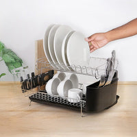 Dish Drying Rack Drainer Cup Plate Holder Cutlery Tray Kitchen Organiser Home & Garden Kings Warehouse 