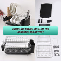 Dish Drying Rack Drainer Cup Plate Holder Cutlery Tray Kitchen Organiser Home & Garden Kings Warehouse 