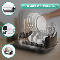 Dish Drying Rack Drainer Cup Plate Holder Cutlery Tray Kitchen Organiser Home & Garden Kings Warehouse 