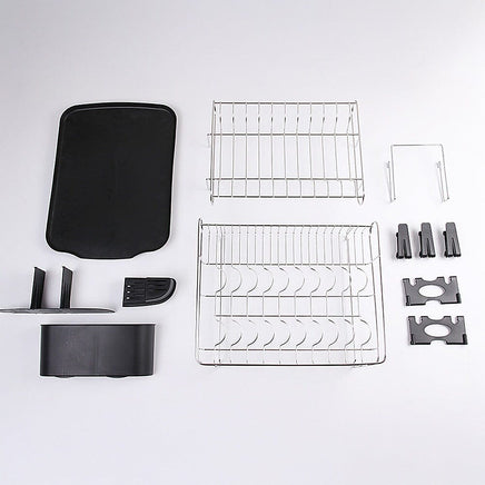 Dish Drying Rack Drainer Cup Plate Holder Cutlery Tray Kitchen Organiser Home & Garden Kings Warehouse 