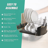 Dish Drying Rack Drainer Cup Plate Holder Cutlery Tray Kitchen Organiser Home & Garden Kings Warehouse 