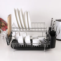 Dish Drying Rack Drainer Cup Plate Holder Cutlery Tray Kitchen Organiser Home & Garden Kings Warehouse 