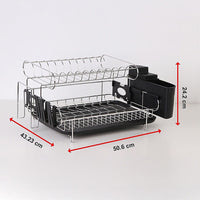 Dish Drying Rack Drainer Cup Plate Holder Cutlery Tray Kitchen Organiser Home & Garden Kings Warehouse 