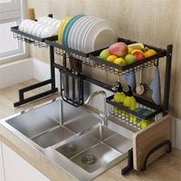 Dish Drying Rack Over Sinks Adjustable 85-100cm (Black) GO-DDR-100-JD Kings Warehouse 