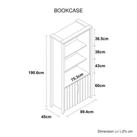 Display Shelf Book Case Stand Bookshelf Natural Wood like MDF in Oak Colour Furniture Kings Warehouse 