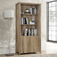 Display Shelf Book Case Stand Bookshelf Natural Wood like MDF in Oak Colour Furniture Kings Warehouse 