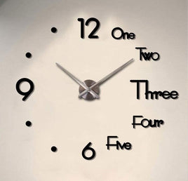 DIY Wall Clock Modern Frameless Large 3D Wall Watch Giant Roman Numerals for Home Living Room and Bedroom (Small) Fun in the Sun Kings Warehouse 