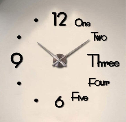 DIY Wall Clock Modern Frameless Large 3D Wall Watch Giant Roman Numerals for Home Living Room and Bedroom (Small) Fun in the Sun Kings Warehouse 