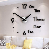 DIY Wall Clock Modern Frameless Large 3D Wall Watch Giant Roman Numerals for Home Living Room and Bedroom (Small) Fun in the Sun Kings Warehouse 