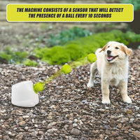 Dog Ball Launcher Thrower Automatic Tennis Fetch Throwing Machine 3 Balls Pet Care Kings Warehouse 