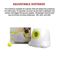 Dog Ball Launcher Thrower Automatic Tennis Fetch Throwing Machine 3 Balls Pet Care Kings Warehouse 