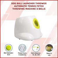 Dog Ball Launcher Thrower Automatic Tennis Fetch Throwing Machine 3 Balls Pet Care Kings Warehouse 