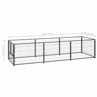 Dog Kennel Black 3 m² Steel Kings Warehouse 